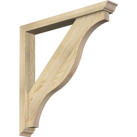 Ekena Millwork Funston Traditional Rough Sawn Bracket w/ Offset Brace, Douglas Fir, 4"W x 30"D x 30"H BKT0402X30X30FST01RDF